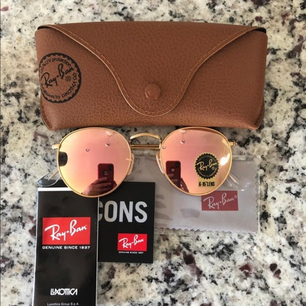 Rayban sunglasses round metal pink 50mm